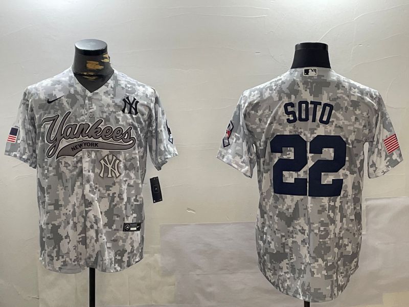 Men New York Yankees 22 Soto Camo Joint Name 2024 Nike MLB Jersey style 4